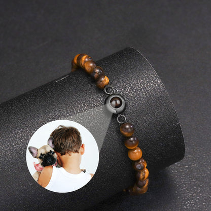 Personalisierbare Fotokette - Perlen Armband mit Fotoprojektion