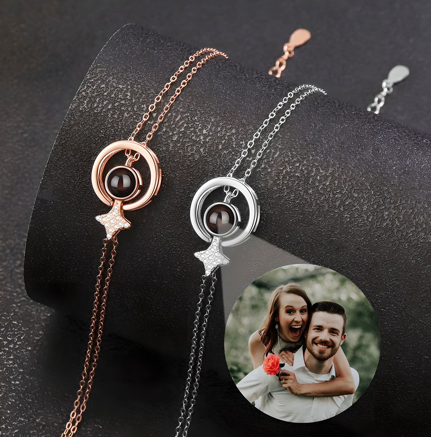 Personalisierbare Fotokette - Himmelszeichen - Armband mit Fotoprojektion