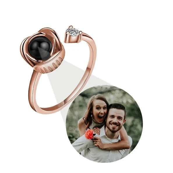 Personalisierbarer Ring - ''Rose'' Ring mit Fotoprojektion