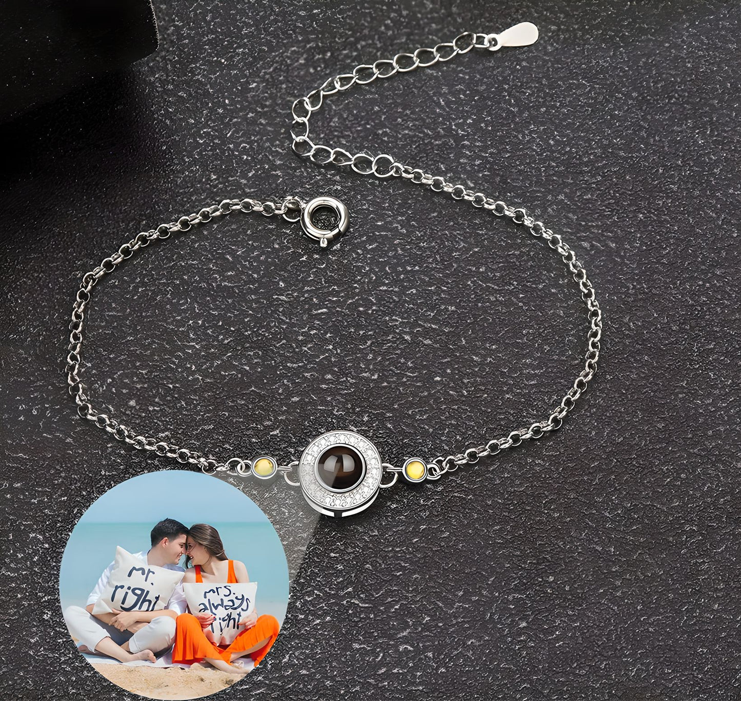 Personalisierbare Fotokette - Schimmernde Erinnerungen - Armband mit Fotoprojektion